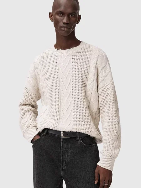 AllSaints pulover din amestec de lână bej