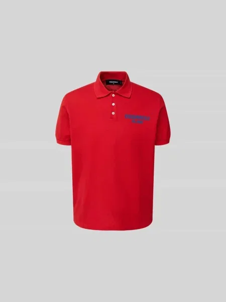 Koszulka polo o kroju regular fit z bawełny Dsquared2 czerwona