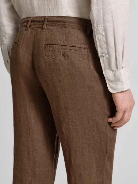 Spodnie z lnu z wiązaniem krój regular fit Mcneal