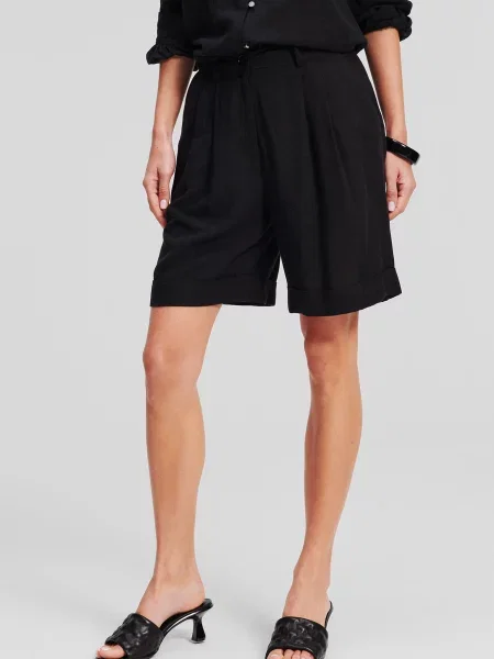 Лляні шорти Karl Lagerfeld чорні