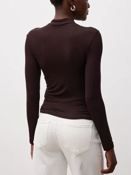 Answear.LAB longsleeve z modalu brązowa