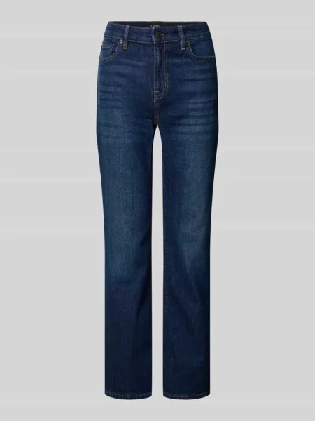Jeansy o kroju straight fit z wpuszczanymi model ‘DEAVIE’ Lauren Ralph Lauren niebieskie