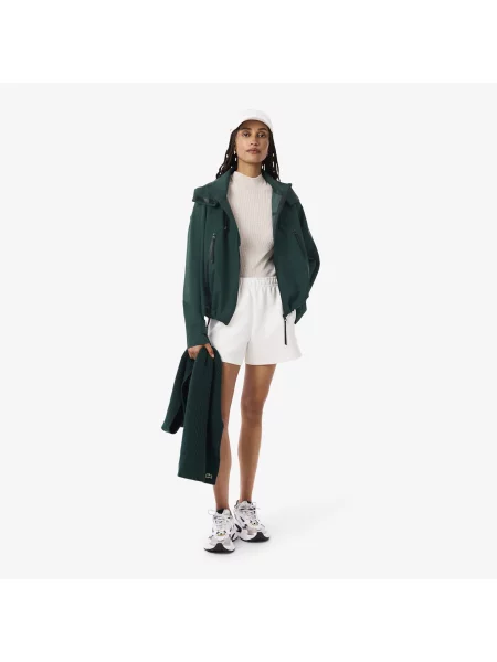 Lacoste Wodoodporna Parka Z Kapturem O Kroju Oversize zielona