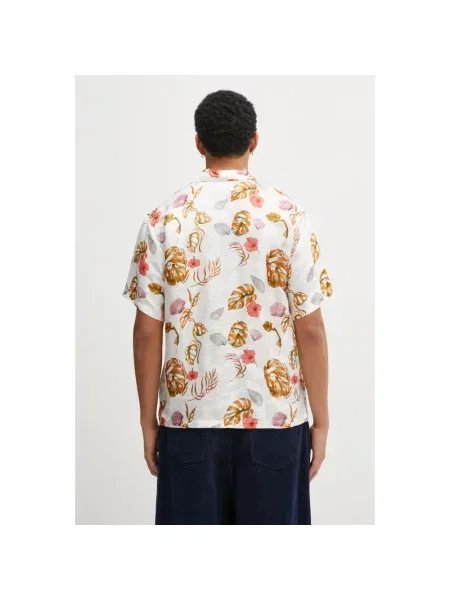 A Bathing Ape koszula z dodatkiem jedwabiu Vacation Pattern Open Collar relaxed biały