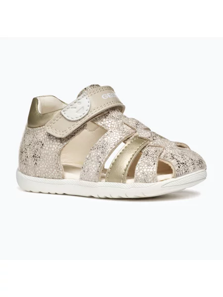 Sandały dziecięce Geox Macchia white/gold złote