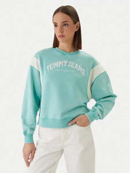 Tommy Jeans Jopa Varsity Crew zelena