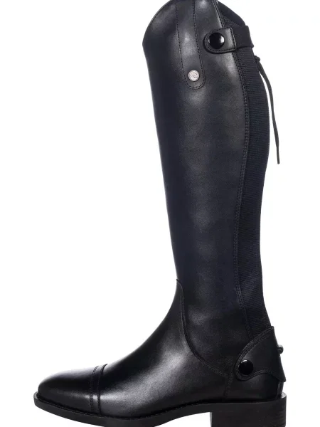 Skórzane buty do jazdy konnej HKM Julie Long/Extra slim czarne