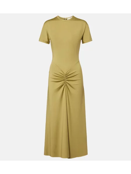 Sukienka koszulowa Victoria Beckham z dżerseju garniturowa zielona