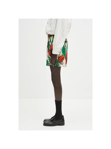 Wales Bonner szorty Ocean multicolor wzorzyste high waist czerwone