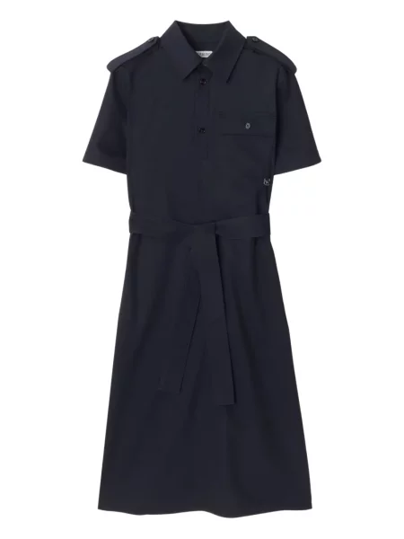 Rochie tip cămașă Burberry de lână de costum albastru