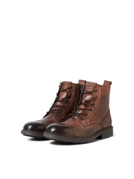 JACK & JONES Šnurovacie čižmy Howard koňaková