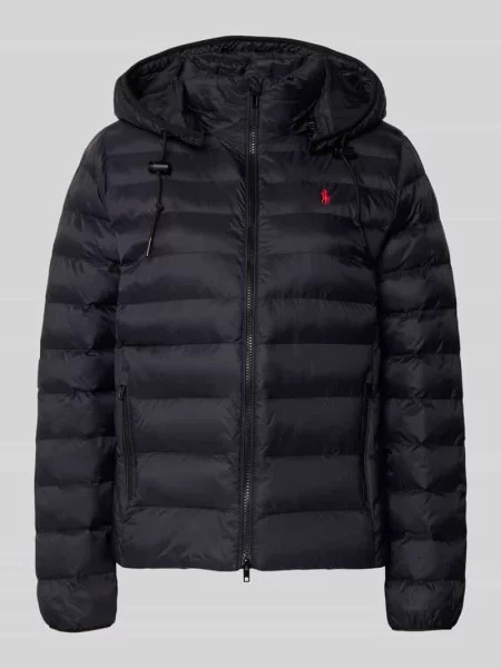 Kurtka pikowana z wyhaftowanym logo Polo Ralph Lauren czarna