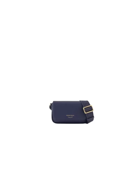 Lniana torebka Emporio Armani z nadrukiem fioletowa