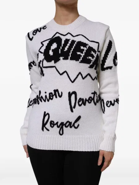 Lung pulover Dolce & Gabbana alb