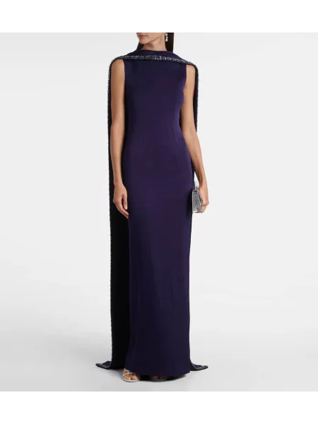 Saténové šaty Roland Mouret modrá