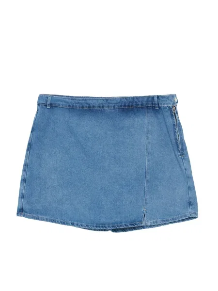 Fustă din denim Trendyol cu crăpătură albastru