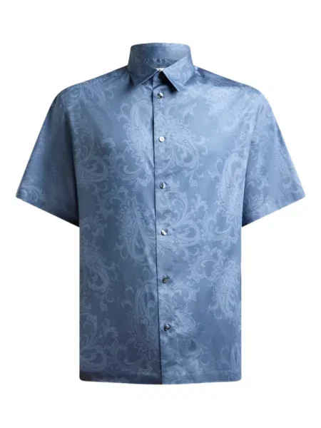 Cămașă Etro cu model floral albastru