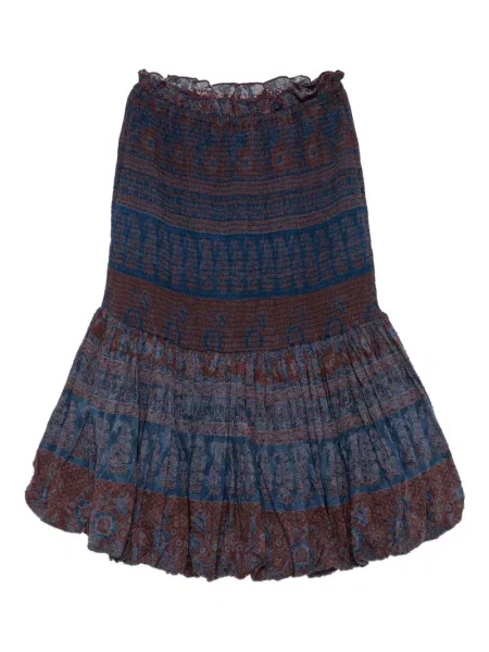 Fustă midi Antik Batik până la genunchi maro