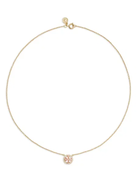 Colier Tory Burch de cristal roz