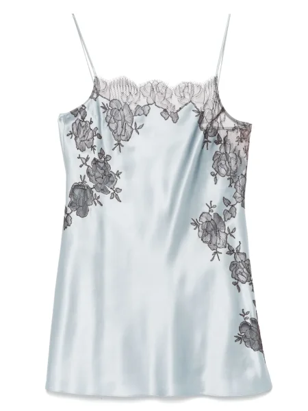 Rochie Carine Gilson din satin de costum albastru