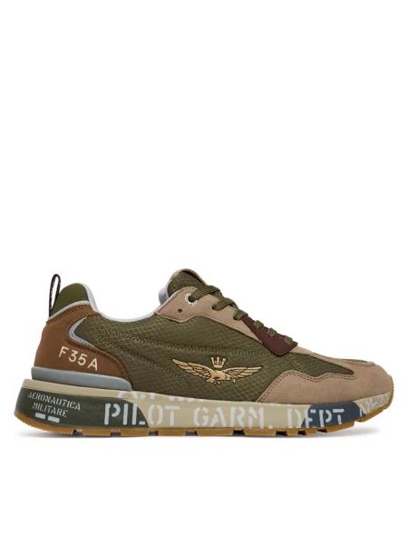 Sneakersy Aeronautica Militare zielone
