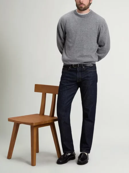 Pulover Woolrich cu decolteu rotund gri