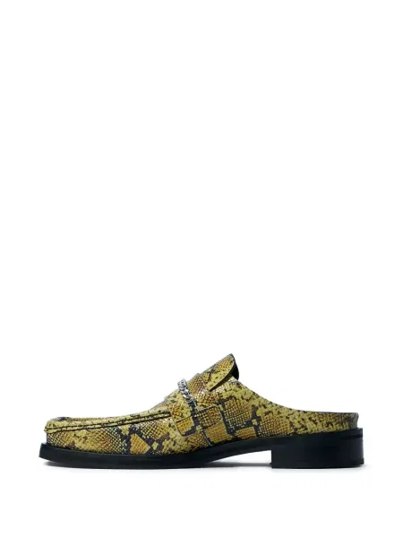 Papuci tip mules Martine Rose din piele galben