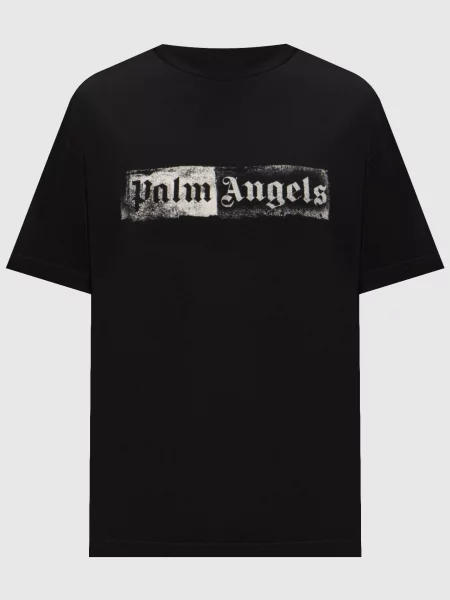 Футболка з брендовим принтом логотипа Palm Angels чорна