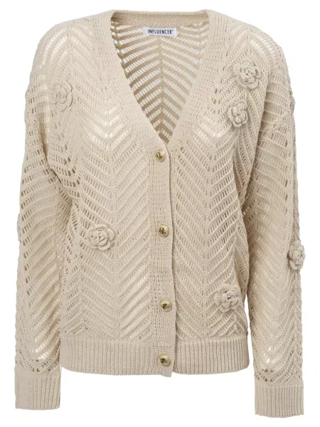 Influencer Geacă tricotată bej