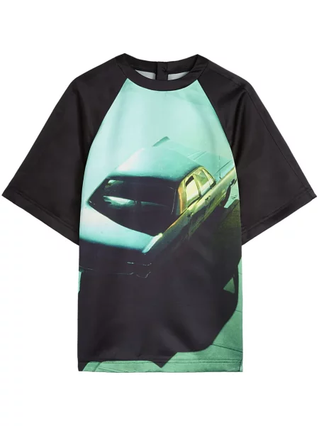 Tricou Jil Sander cu imagine verde