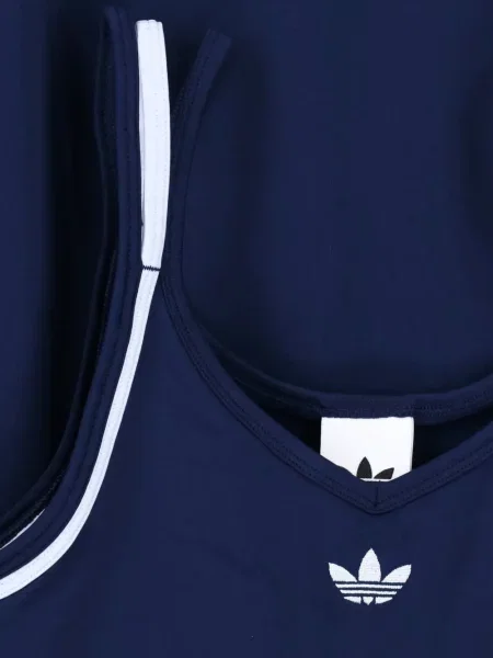 Prugasti ošišano top Adidas s printom plava