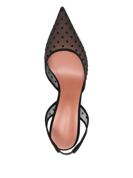 Pantofi cu toc Amina Muaddi cu buline negru