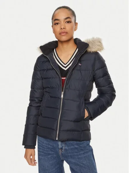 Tommy Jeans Vatovaná bunda Basic Tmavomodrá