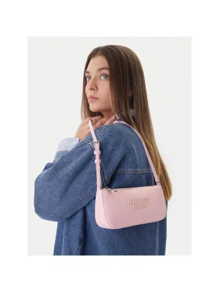Tommy Jeans torebka z imitacji skóry różowa