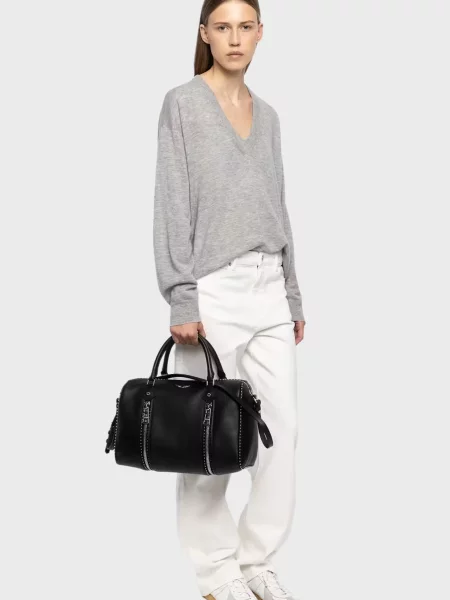 Шкіряна сумка Zadig&voltaire чорна