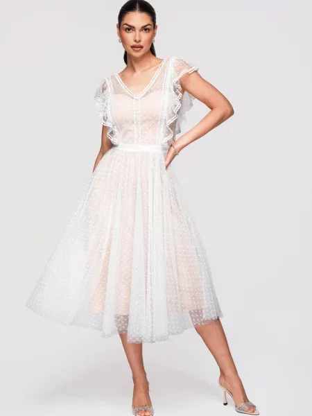 Rochie midi Edoti alb