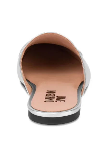 Papuci tip mules Love Moschino argintiu