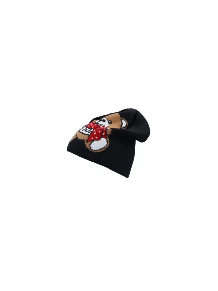 Czapka Moschino wełniana typu teddy czarna