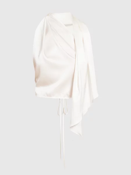 Топ із шовку з відкритою спиною Matériel білий