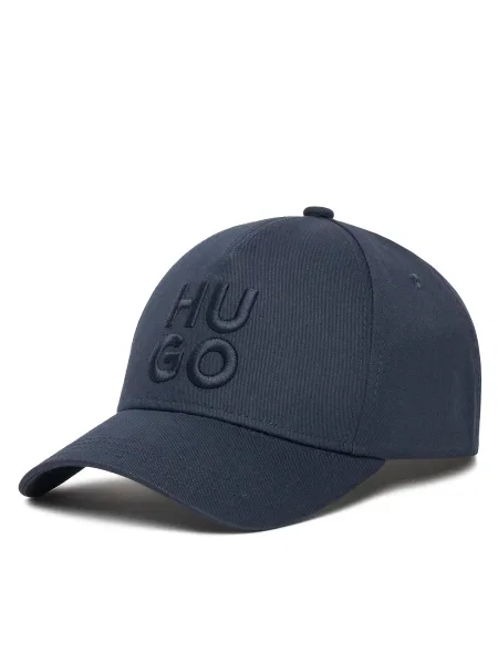Шапка с козирка HUGO с апликация тъмносиньо