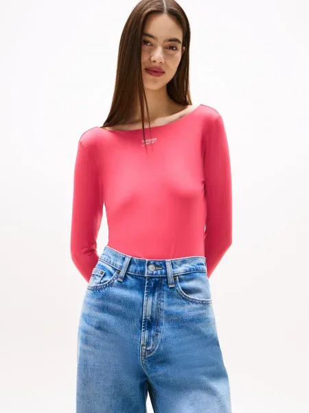 Tommy Jeans Tricou body cranberry roșu