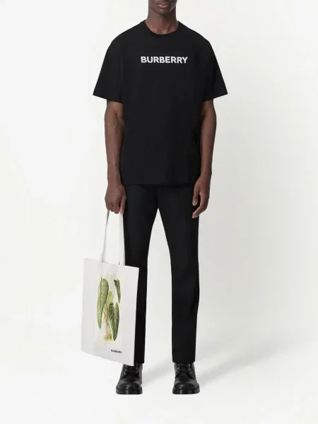 Raštuotas marškinėliai Burberry juoda