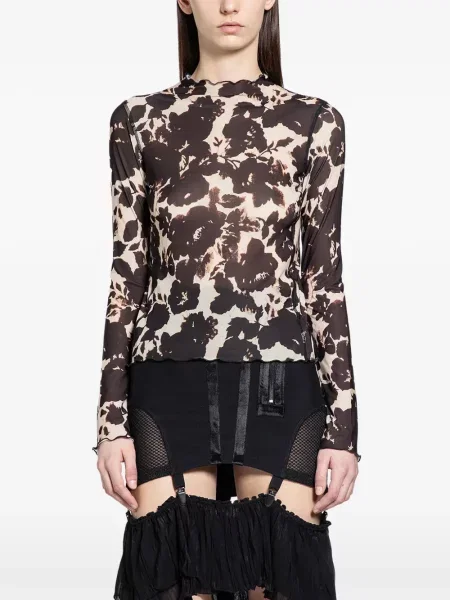 Top Knwls cu volane maro