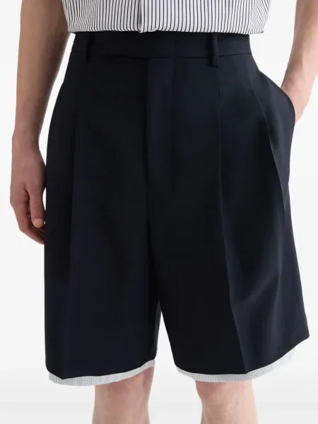 Pantaloni scurți Jil Sander de lână albastru
