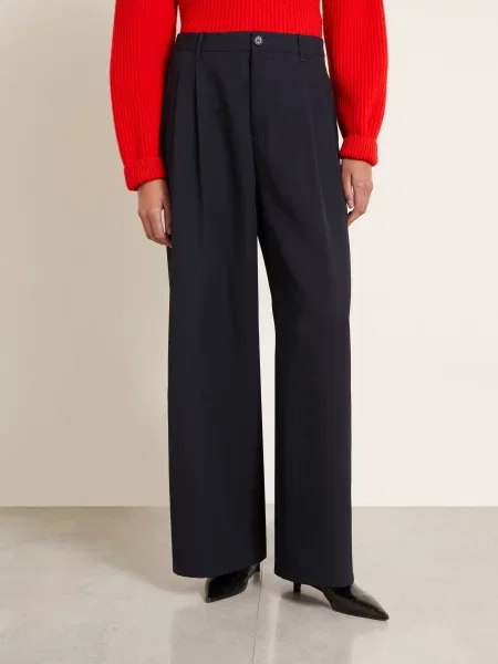 Jil Sander Marlene Kalhoty tmavě modrá