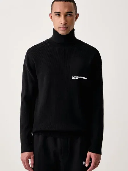 Karl Lagerfeld Jeans pulover pentru bărbați cu negru