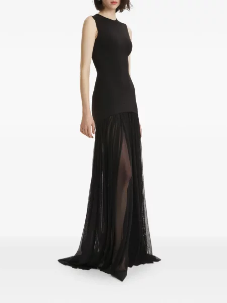 Rochie maxi 2310 Studio din tul de costum negru