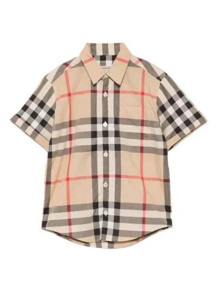 Koszula dziecięca Burberry brązowa