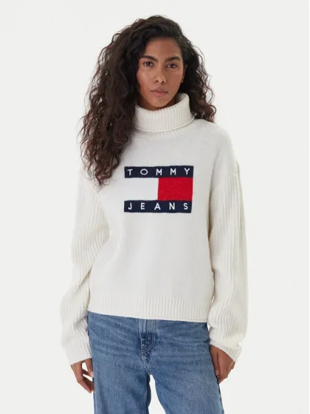 Tommy Jeans Поло Flag Екрю