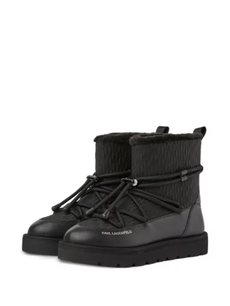 Termic botine Karl Lagerfeld din dantelă negru